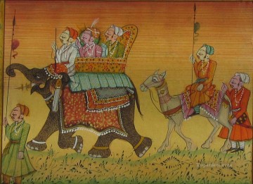人気のインド料理 Painting - インドの象の行列